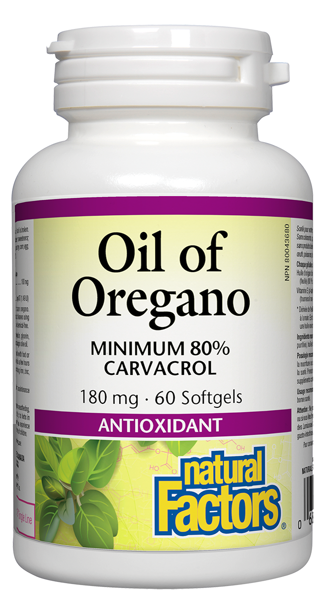 Natural Factors Риган масло Органик 180 mg x 60 софтгел капсули